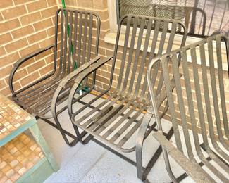 Set of 4 MCM Iron "Bouncy" Chairs