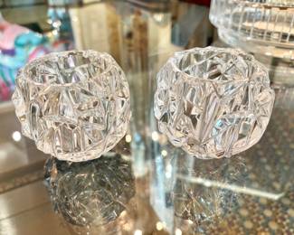 Pair of Tiffany & Co. Rock Cut Votive Candleholders