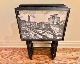 Artex TV Trays Featuring Piranesi-Style Prints