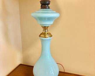 Pair of French Napoleon III Style Opaline Table Lamps