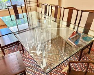 Custom Designed Beveled Glass/Acrylic Dining Table - Bigelow Style