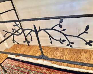 Custom Designed "Tree of Life" Console - Glass and Hand Forged Wrought Iron