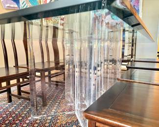 Custom Designed Beveled Glass/Acrylic Dining Table - Bigelow Style