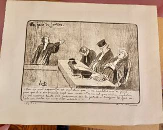 Satirical Print Titled Les Gens de Justice (The People of Justice) by Honoré Daumier
