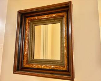 Vintage Mirror with Inlaid Framed Insert