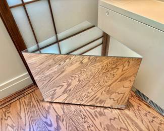 MCM Mirrored Triangle Accent Table