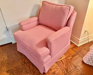 Custom Upholstered Club Chair with Curved Back