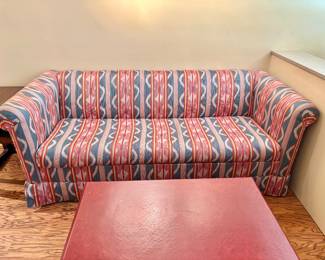 Custom Upholstered Vintage Southwest Ikat Upholstered Sleeper Sofa