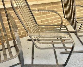 Set of 4 MCM Iron "Bouncy" Chairs