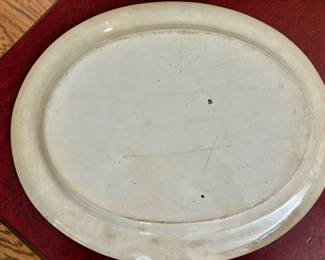 Antique Blue Staffordshire Transferware Platter "Rhine" Scene