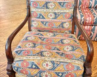 Pair of Custom Upholstered, Down Filled Elba O.A. Armchairs