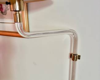 Pair of 1970s Peter Hamburger Lucite and Chrome Wall-Mounted Wall Sconces