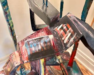 David Kraisler "Cityscape" Painted Steel Abstract Art Sculpture