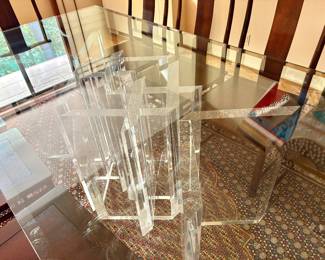 Custom Designed Beveled Glass/Acrylic Dining Table - Bigelow Style