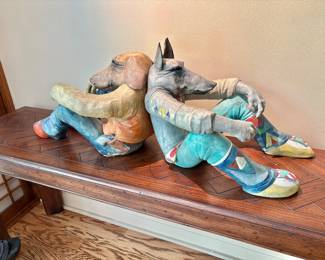 Robert Brubaker Ceramic Art "Red Rock Rider (Two Pieces)