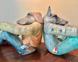 Robert Brubaker Ceramic Art "Red Rock Rider (Two Pieces)