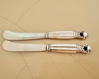 Georg Jensen "Acorn" Sterling Silver Butter Spreaders