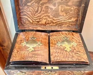 Antique Victorian Burr Walnut Tea Caddy
