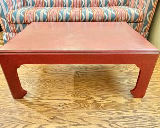 Vintage Baker Furniture Far East Collection Cocktail Table Featuring a Cinnabar Craquelure Finish