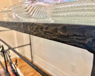 Custom Designed "Tree of Life" Console - Glass and Hand Forged Wrought Iron