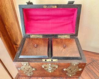 Antique Tea Caddy with Dome Top