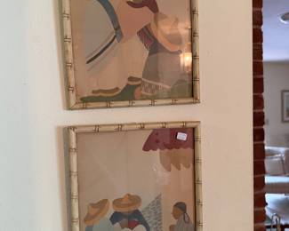 Pair of vintage wall art