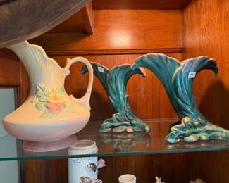 Green Stangl pottery ad Hull vase