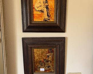 Vintage framed foil art