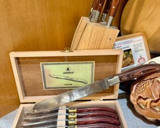 Laguiole steak knives and  block set