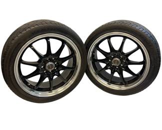 2 Drag Wheels DR9 Alloy Black 10 Spoke Rims +88Y Tires