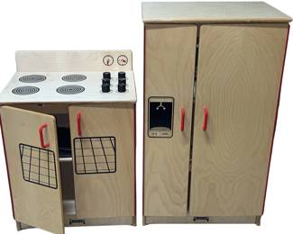 JontiCraft Childs Stove & Refrigerator Wood Play Kitchen 