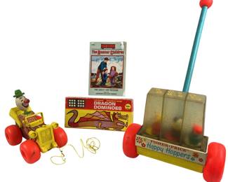 Vintage Fisher Price Happy Hoppers Jalopy Dragon Dominoes