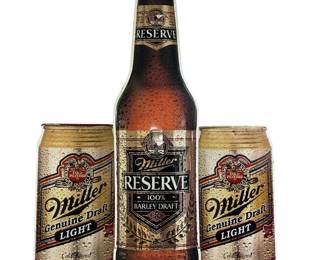Miller Beer Wall Signs Reserve Bottle 30" Aluminum Cans