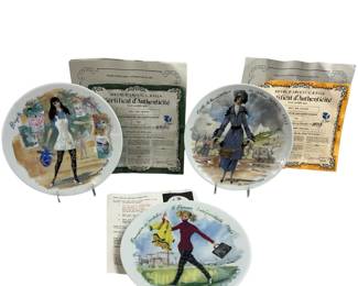 Vintage 1970s D'arceau-Limoges Les Femmes Plates BoHo Decor
