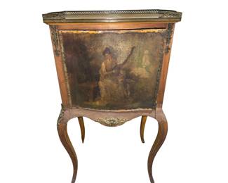 Antique French Louis Style Gilded Ormolu Music Chest Cabinet
