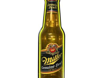 Vintage 1991 32" NEON Miller Genuine Draft Beer Bottle Sign Works