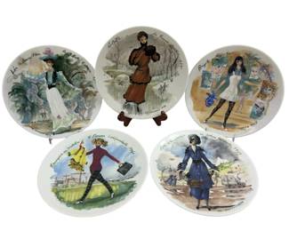 Vintage 1970s D'arceau-Limoges Les Femmes Plates BoHo Decor