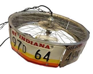 Vintage License Plates Ceiling Hanging Lamp Light