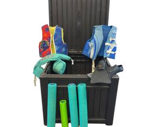 Poolside Outdoor Container for Toys Squirt Guns + MIsc