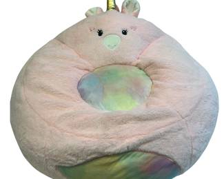 28" Round Your Zone Unicorn Pink Beanie Chair
