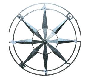 Pottery Barn Compass Wall Galvanized Steel