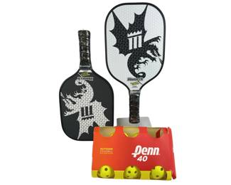 Monarch Dragon Slayer Pickle Ball Rackets + PENN Balls
