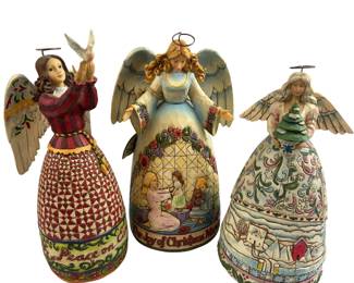 3 Jim Shore Angel Figures Peace on Earth