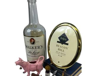 Walkers Whiskey 1 Gallon Bottle Nude Lady Pocket Knife & More