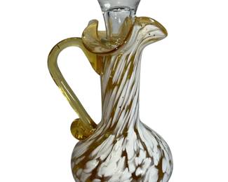 Spatter Glass Hand Blown Cruet Amber Swirl Pilgrim or Rainbow
