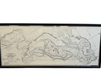 38" Map of Lake Wawasee & Syracuse Vintage Depth