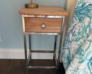Steampunk end table with one drawer