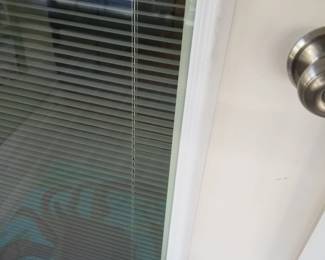 Entry door with interior blinds