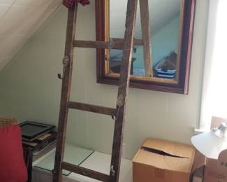 Mirror; decorative ladder