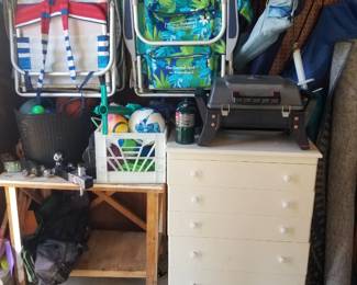 Beach chairs; dresser